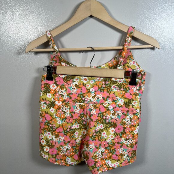 Skatie Athletic Set Size Small? Floral Retro Tank Top Shorts Stretch Active - Picture 3 of 9